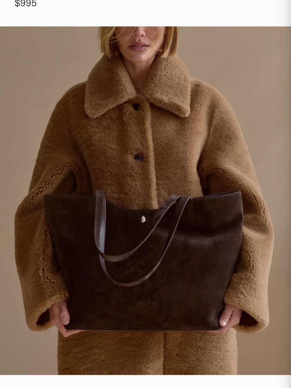 Jenni Kayne Dark Brown Suede Oversized Tote